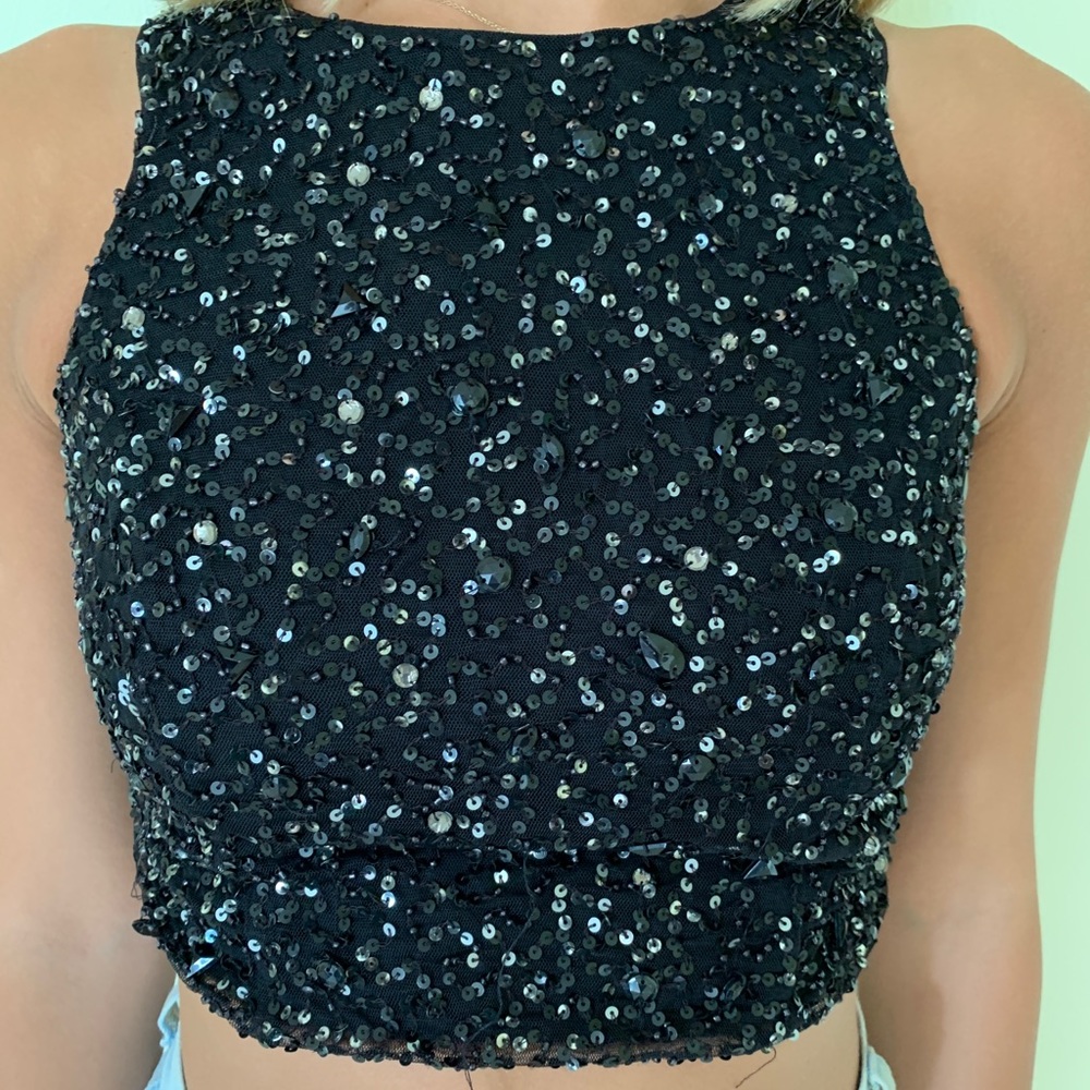 Stradivarius Sequin Crop Top. Size Small.